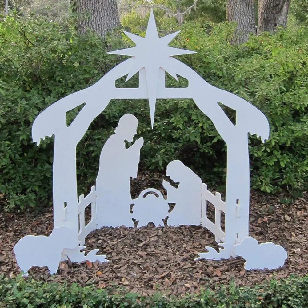 Outdoor Nativity Set with Figures, Weather Resistant, Two Sizes