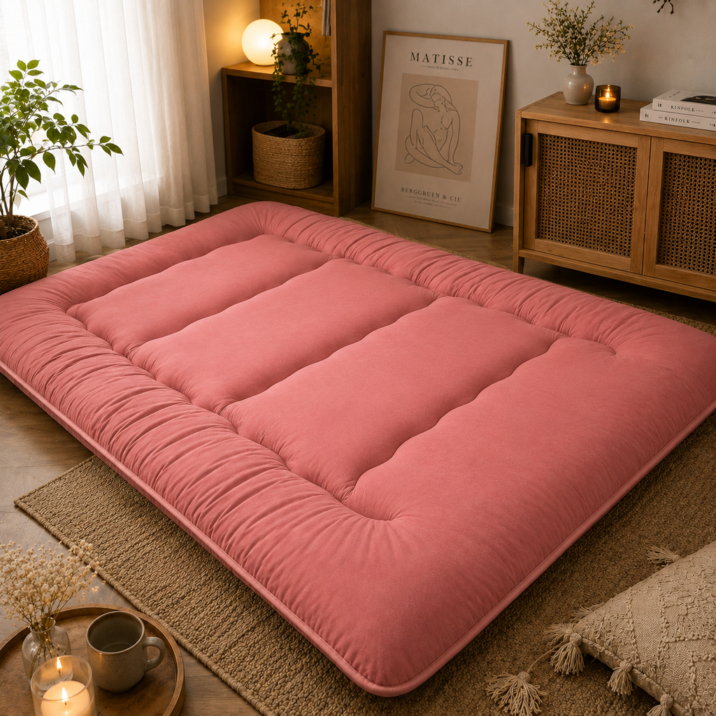 Składany materac futon o grubości 10 cm, japońska mata podłogowa