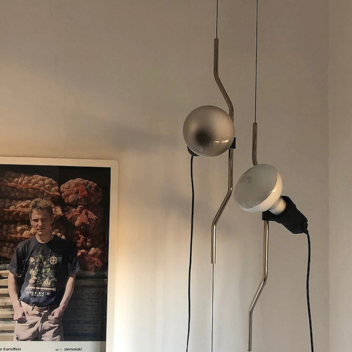 Height-Adjustable Cable Pendant Light with Metal Tube Shade