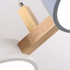 Round LED Pendant Light with Wood Details, 77 cm