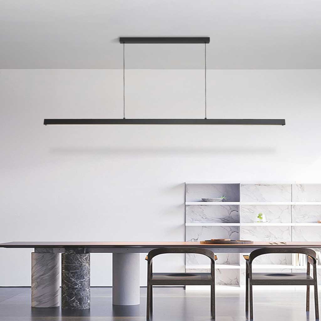 Linear LED Pendant Light, Dimmable Aluminium, 80-200cm