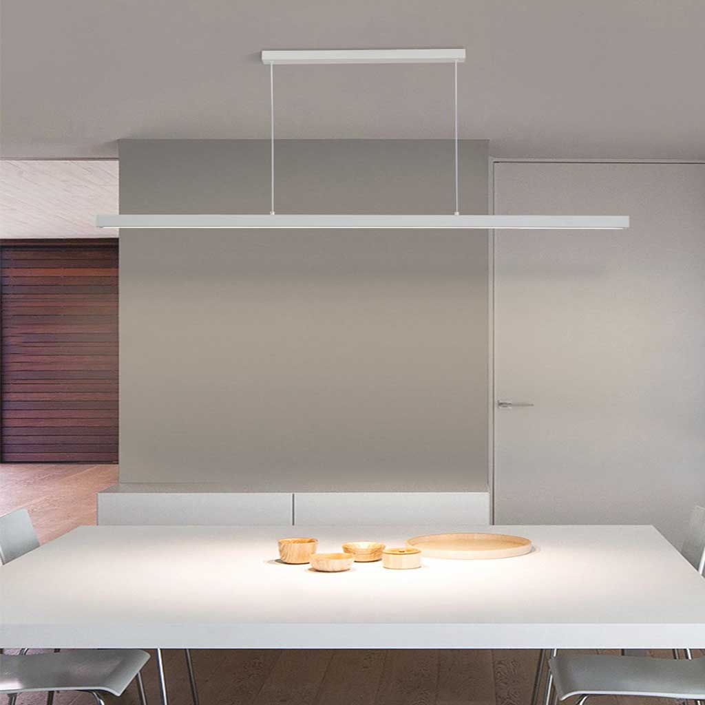 Linear LED Pendant Light, Dimmable Aluminium, 80-200cm