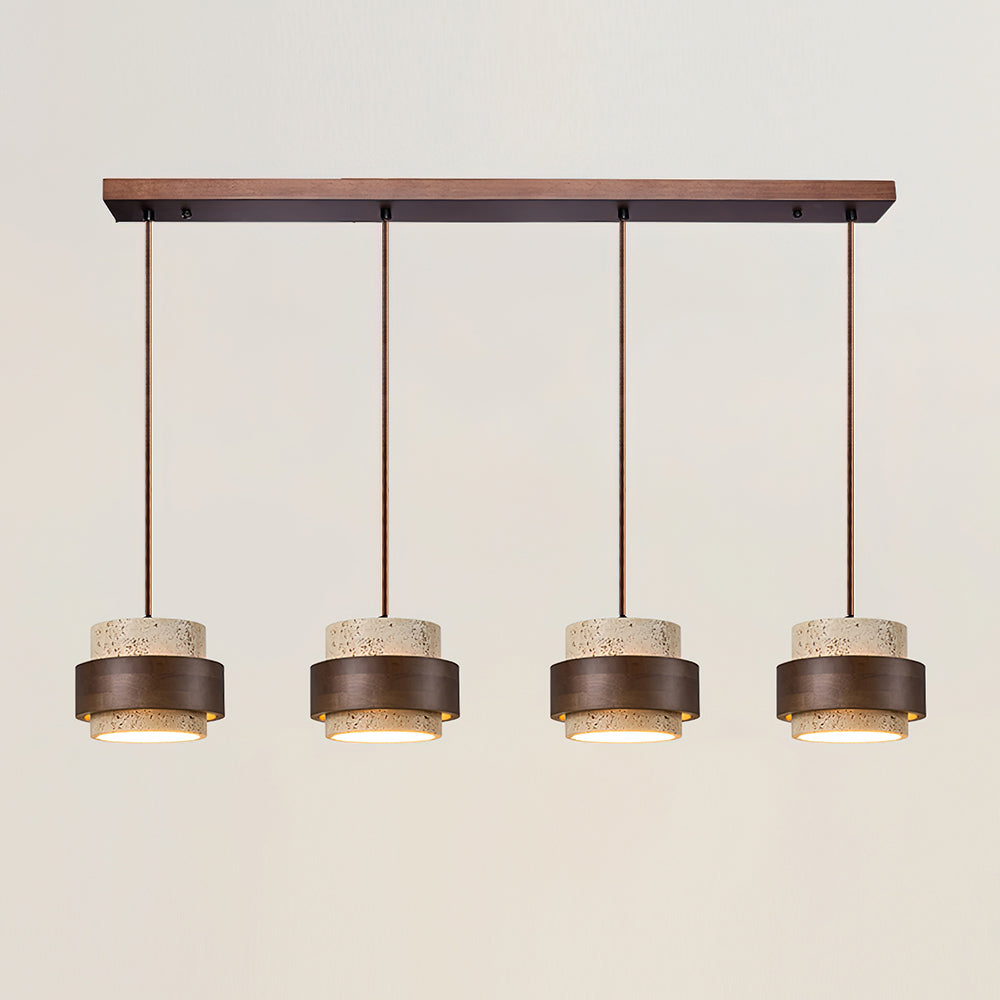 Travertine Stone Pendant Light, 1 to 4 Lights, Warm Glow