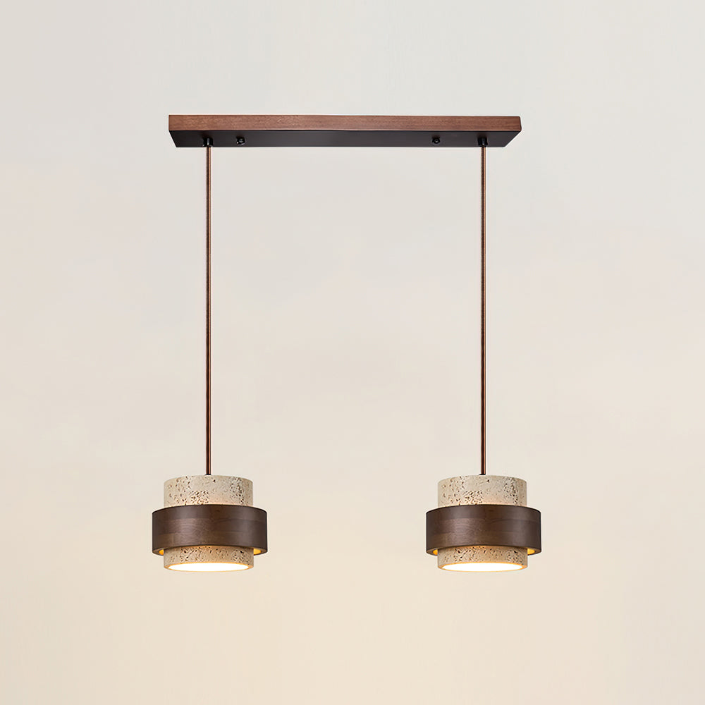Travertine Stone Pendant Light, 1 to 4 Lights, Warm Glow