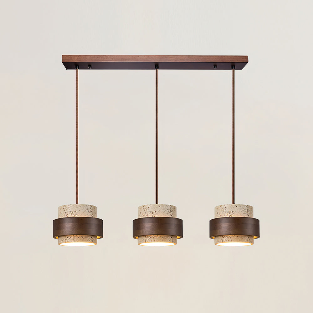 Travertine Stone Pendant Light, 1 to 4 Lights, Warm Glow