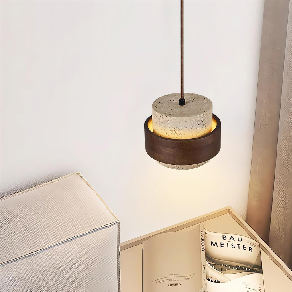 Travertine Stone Pendant Light, 1 to 4 Lights, Warm Glow
