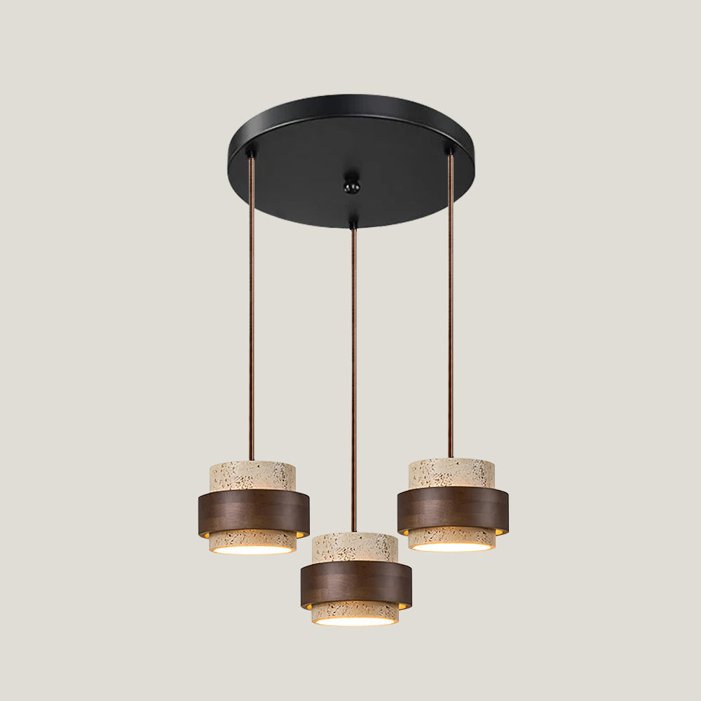 Travertine Stone Pendant Light, 1 to 4 Lights, Warm Glow