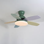 Kids Ceiling Fan with LED Light and Colourful Blades, Remote