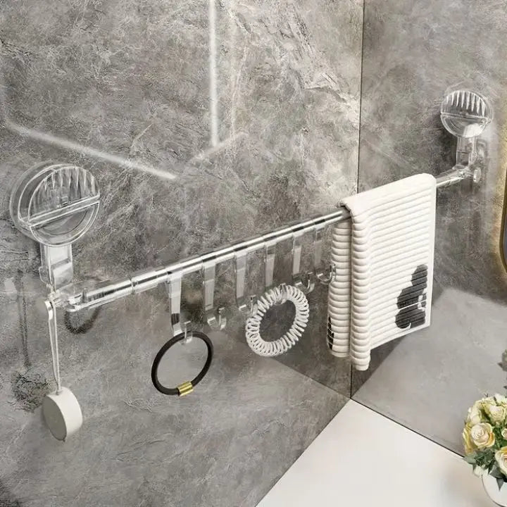 Extendable Towel Rail with Suction Cups, 60-120 cm