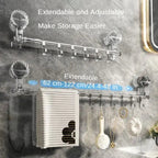 Extendable Towel Rail with Suction Cups, 60-120 cm