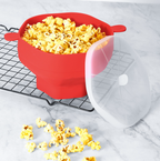 Collapsible Silicone Microwave Popcorn Bowl with Lid