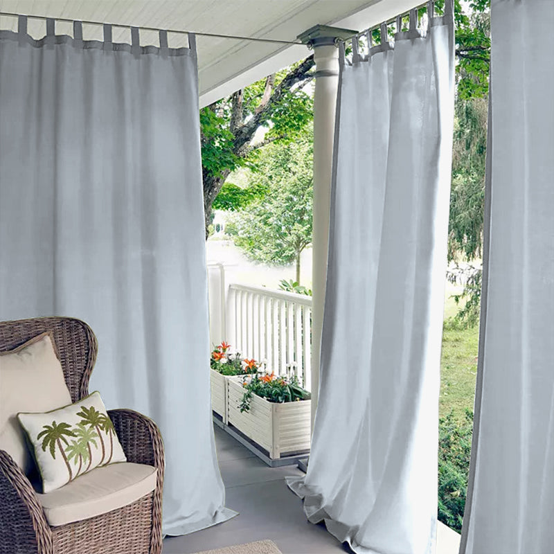Waterproof Outdoor Curtain Panel with Tab Top, UV Resistant