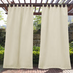 Waterproof Outdoor Curtain Panel with Tab Top, UV Resistant
