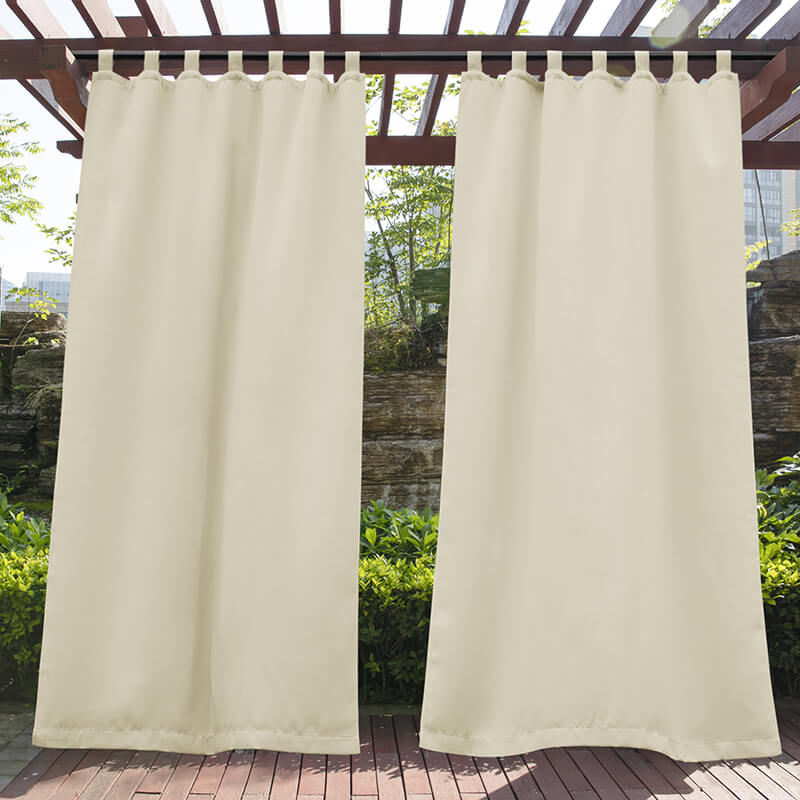 Waterproof Outdoor Curtain Panel with Tab Top, UV Resistant