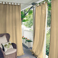 Waterproof Outdoor Curtain Panel with Tab Top, UV Resistant
