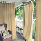 Waterproof Outdoor Curtain Panel with Tab Top, UV Resistant