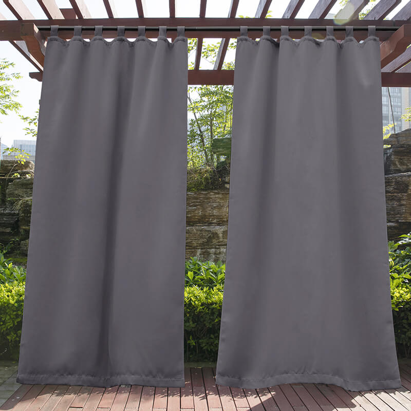 Waterproof Outdoor Curtain Panel with Tab Top, UV Resistant