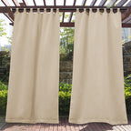 Waterproof Outdoor Curtain Panel with Tab Top, UV Resistant