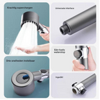 High Pressure Shower Head with 4 Spray Settings, Universal Fit