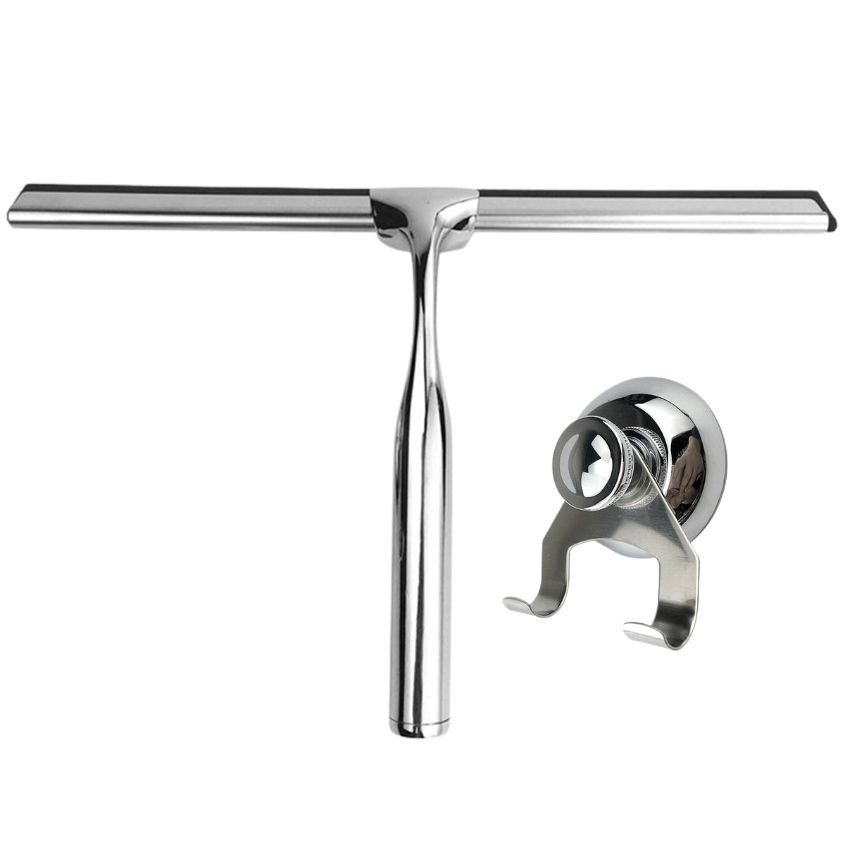 Stainless Steel Shower Squeegee with No-Drill Hanger
