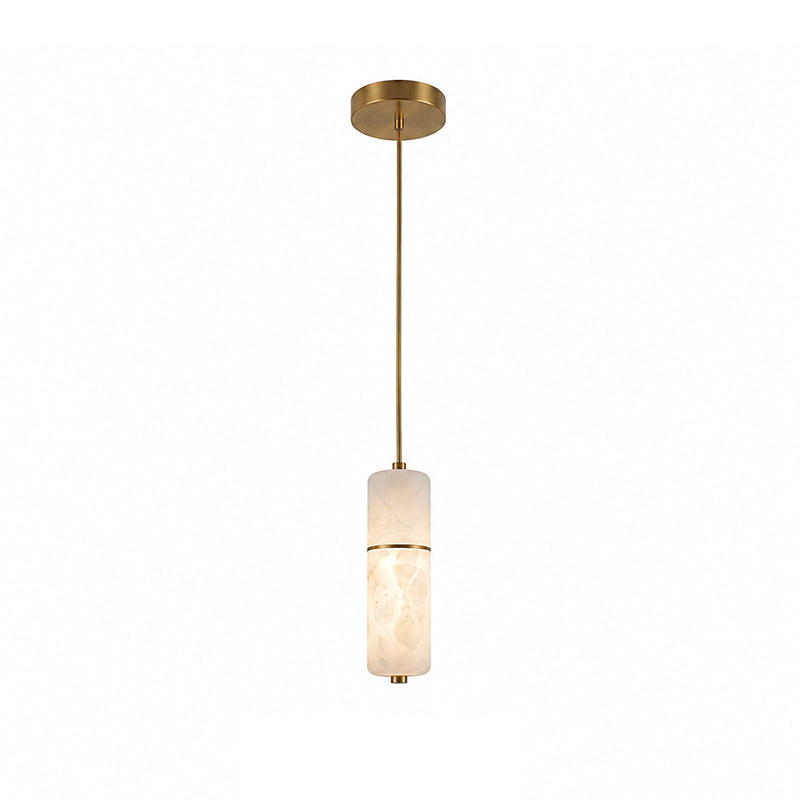 Brass and Alabaster-Style Chandelier, LED, 1 to 15 Lights