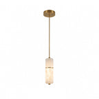 Brass and Alabaster-Style Chandelier, LED, 1 to 15 Lights
