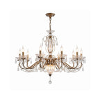 Crystal Chandelier with Glass Shades, Gold Finish, E14