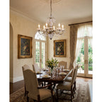 Crystal Chandelier with Glass Shades, Gold Finish, E14