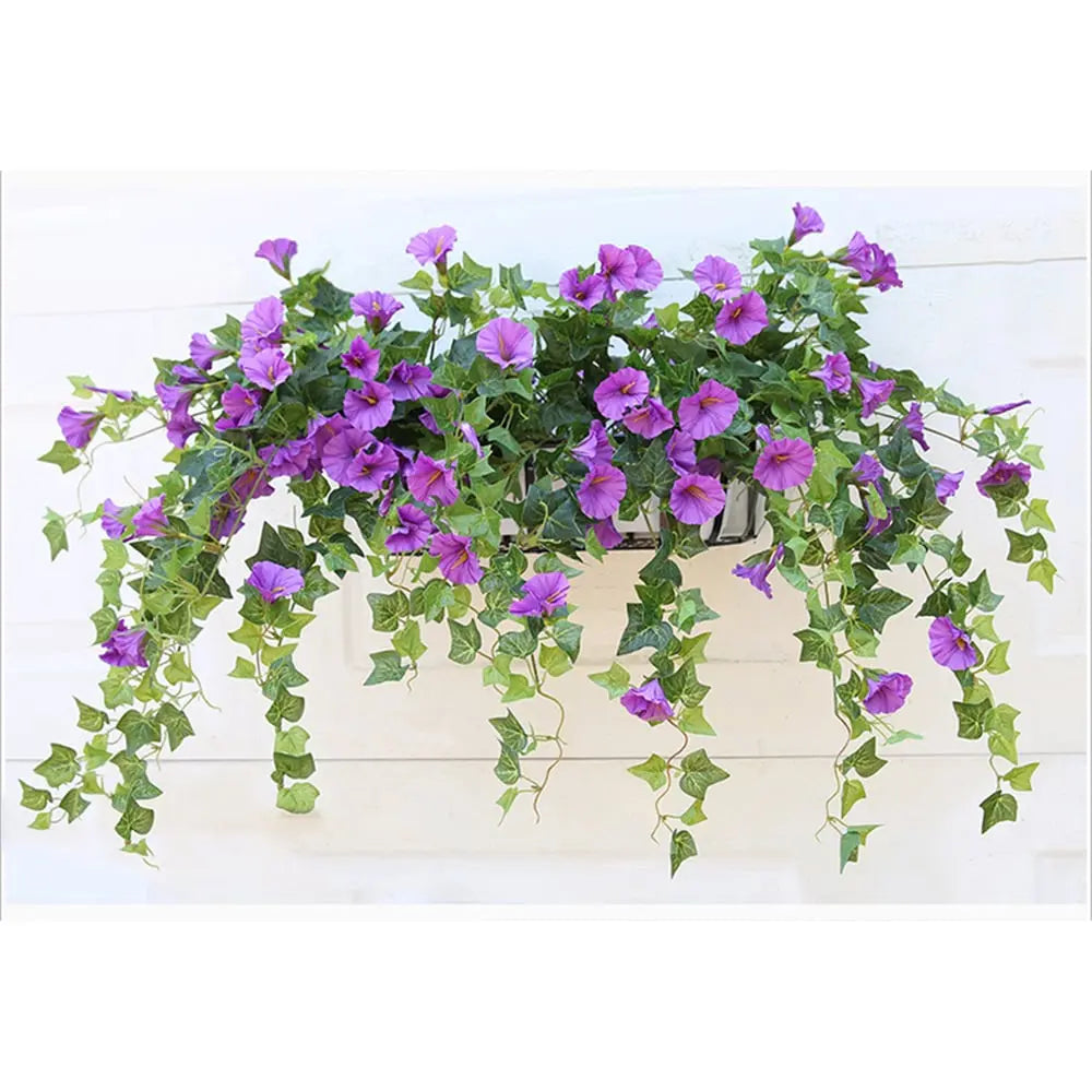 Artificial Morning Glory Garland 66cm, UV Resistant, Pack of 2