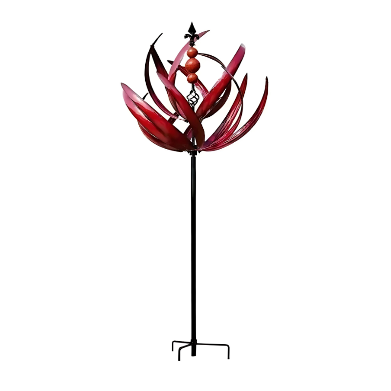 Rotating Metal Wind Spinner with Reflective Finish