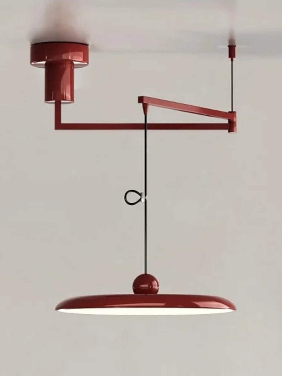 Adjustable Swing Arm Pendant Light in Metal, 40 cm Shade