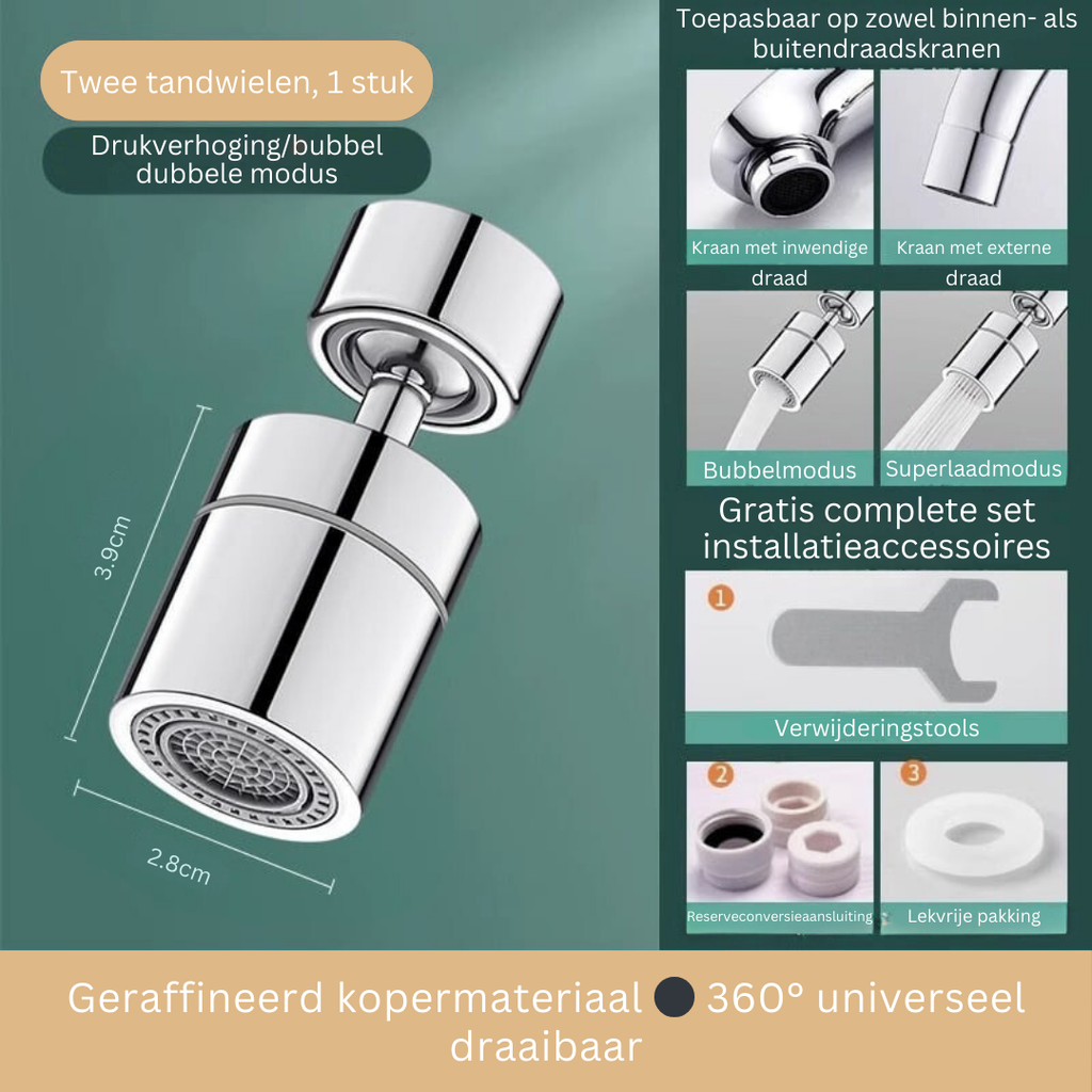 720 Degree Swivel Tap Nozzle with Anti-Splash Dual Spray