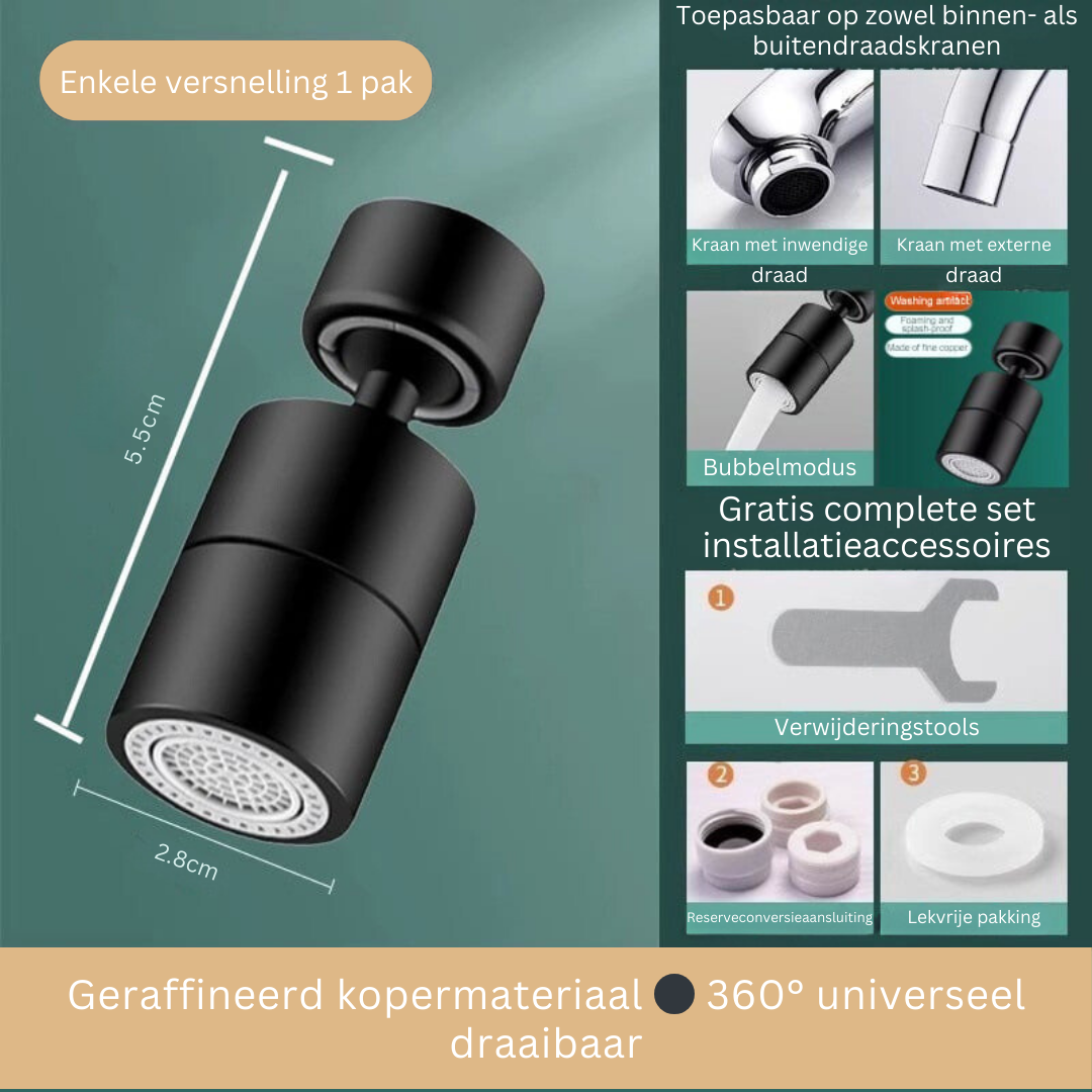 720 Degree Swivel Tap Nozzle with Anti-Splash Dual Spray