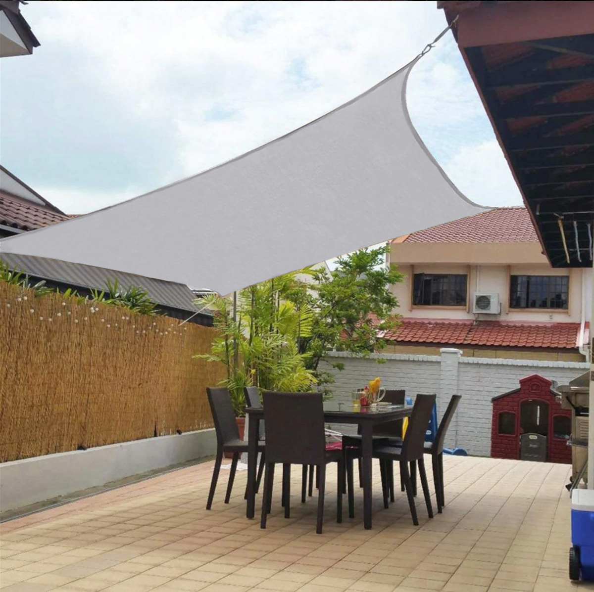 UV-Resistant Shade Sail with Fixing Kit, Waterproof Canopy