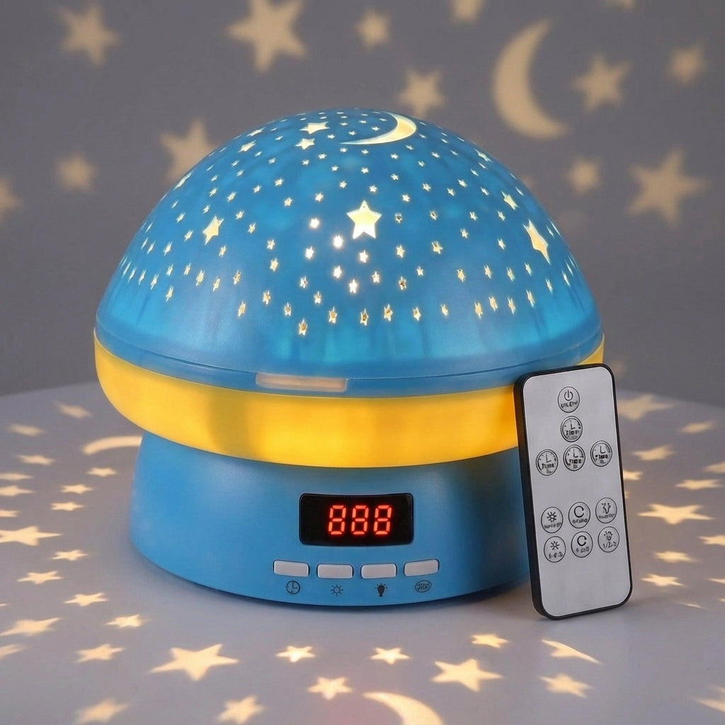 Rotating Star Projector Night Light, Rechargeable with Timer