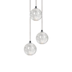 Crystal Globe Cluster Chandelier, Chrome, 1 to 50 Lights