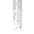 Crystal Globe Cluster Chandelier, Chrome, 1 to 50 Lights