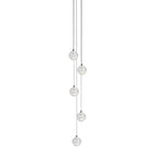 Crystal Globe Cluster Chandelier, Chrome, 1 to 50 Lights