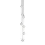 Crystal Globe Cluster Chandelier, Chrome, 1 to 50 Lights
