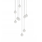 Crystal Globe Cluster Chandelier, Chrome, 1 to 50 Lights