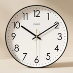 Scandinavian Silent Wall Clock in Glass and ABS, 3 Sizes