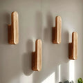 Natural Wood Wall Hooks, Set of 4 with Fixings Included