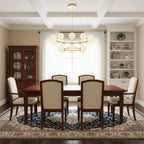 Modern Ring Chandelier with Glass Shades, 6 or 8 Lights