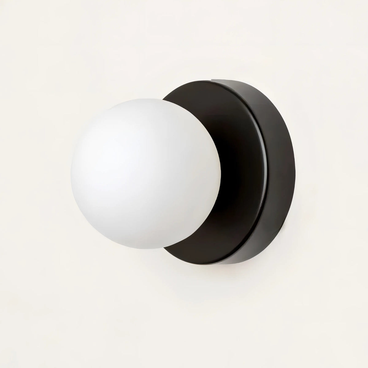 Scandi Wall Light with Round White Glass Shade, G9, 10 or 12 cm