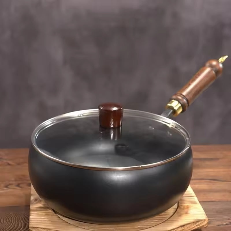 Cast Iron Wok with Lid, 24 and 26 cm, Oven and Induction Safe