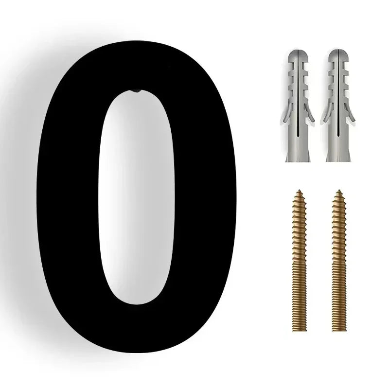 Floating 3D House Number in Stainless Steel, 20 cm