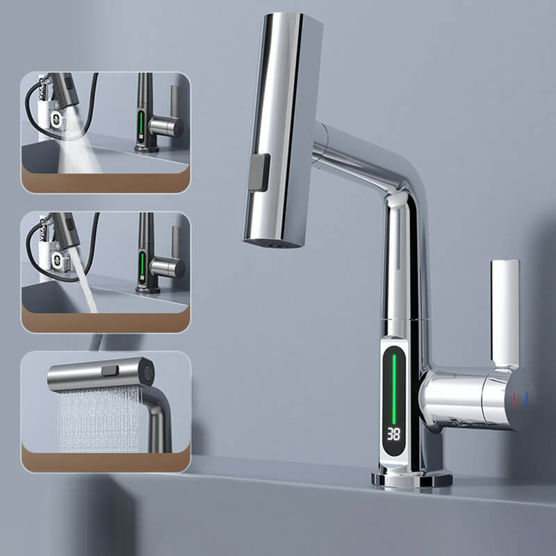 Kitchen Tap with LED Temperature Display and Five Spray Modes