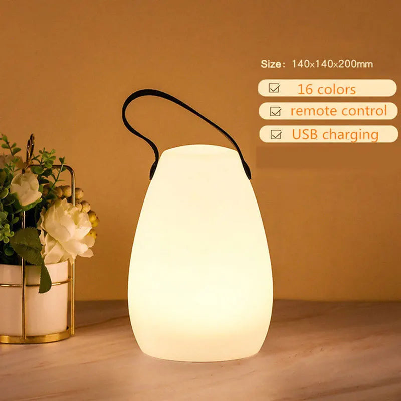 Cordless Outdoor LED Lamp with Remote, Timer and 8 Colours