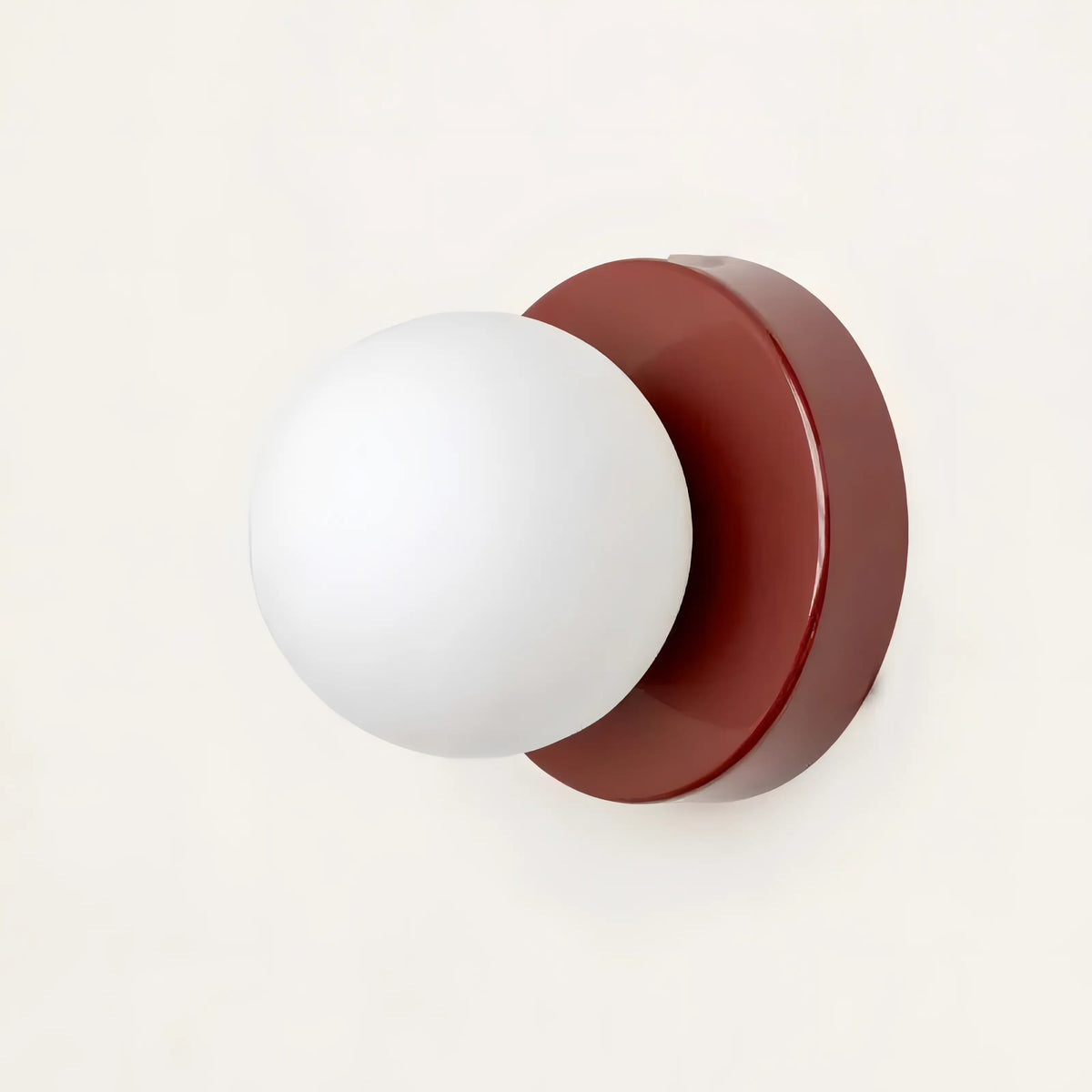 Scandi Wall Light with Round White Glass Shade, G9, 10 or 12 cm