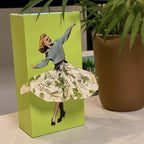 Sculptural Tissue Box with Flying Skirt Figure, 25 x 13 cm